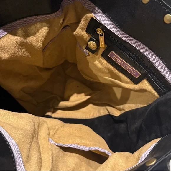 Jimmy Choo Black and Gold Leather Tote - Picture 6 of 8